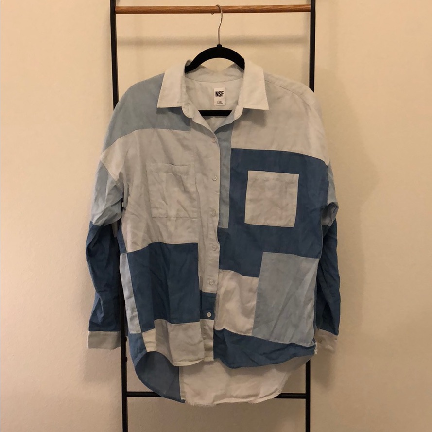 Nsf Patchwork Button Down Shirt